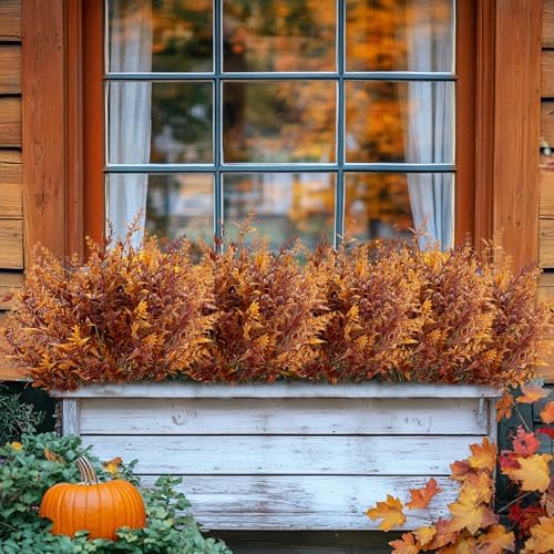 TURNMEON 20 Bundles Artificial Fall Flowers for Outdoors Fall Decorations