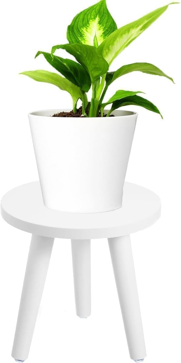 Wooden Planter Stands Holder Mid Century Plant Riser / 1PC 8.6 / White