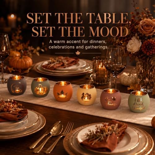 Thanksgiving Votive Candle Holders Set of 6