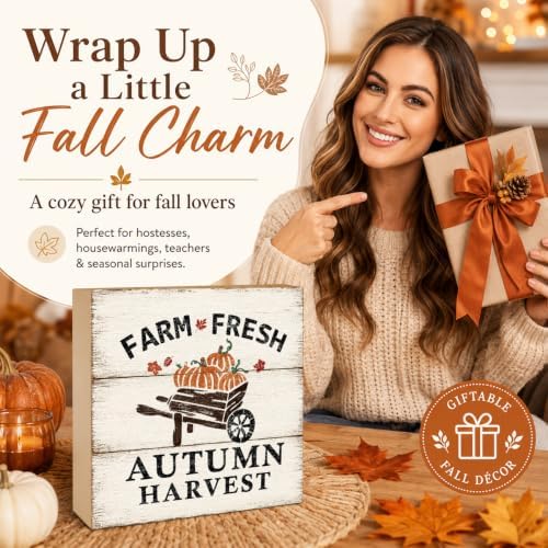Fall Decorations for Home Farm Fresh Autumn Harvest Wood Sign Fall Decor