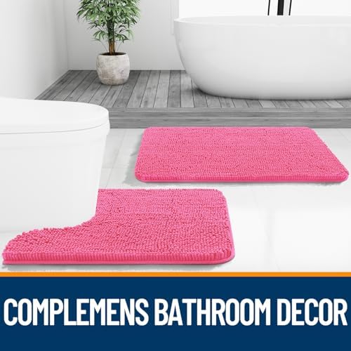 OLANLY Large Bathroom Rugs 40x32, Extra Soft Absorbent Chenille Bath Rugs