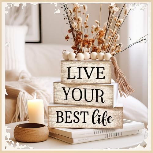 Moucuny 4 Pcs Farmhouse Table Decoration Inspirational Tiered Tray Decor