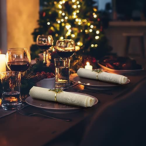 Outus 12 Christmas Tree Napkin Rings Metal Holders Xmas Holiday Table