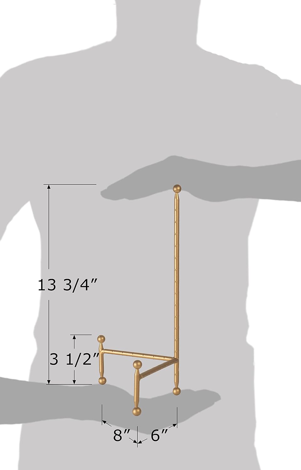 Red Co. Decorative Tripod Plate Stand and Art Holder Easel in Gold Finish - 14" h