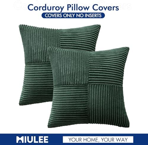 MIULEE Army Green Decorative Throw Pillow Covers for Couch 16x16 Inch
