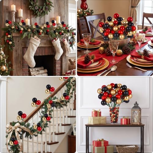 Syhood 12 Sets 7.9 Inch Mouse Christmas Ball Picks and Sprays Decoration