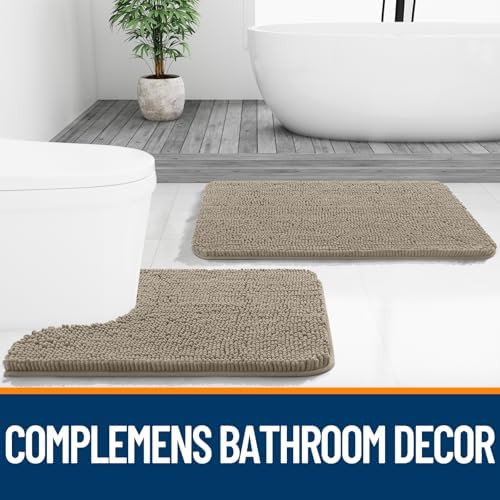 OLANLY Bathroom Rugs 30x20, Extra Soft Absorbent Chenille Bath Rugs