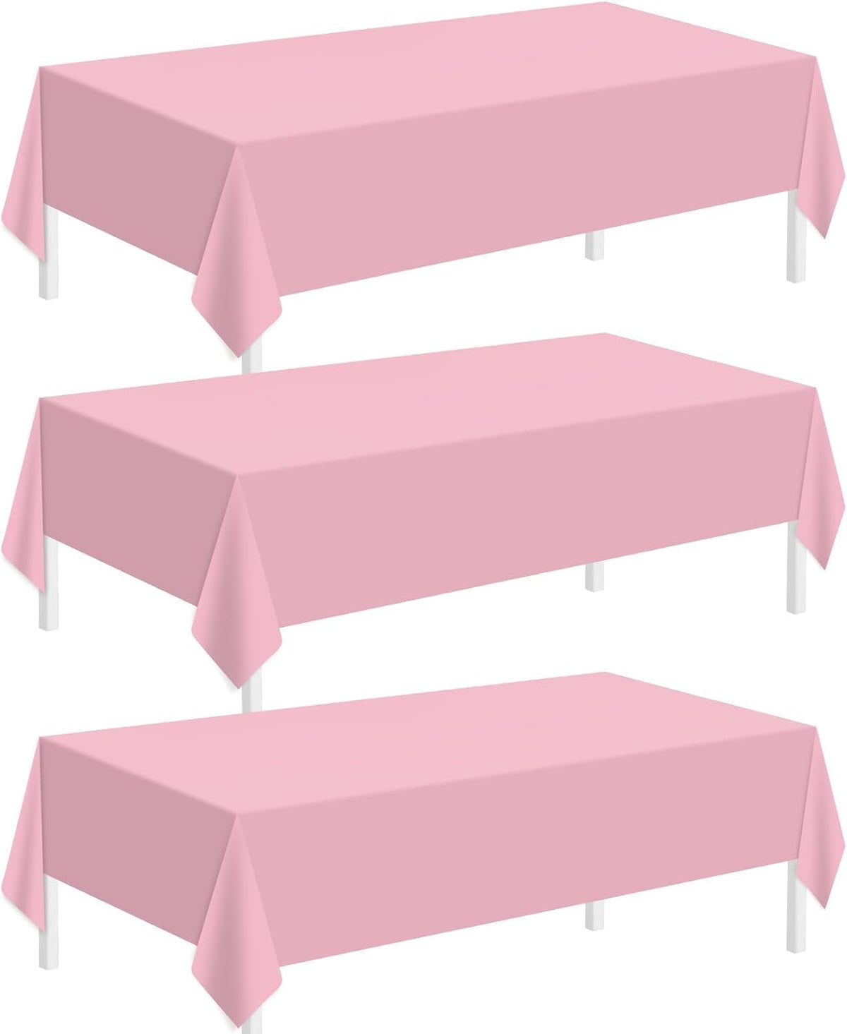 Niuara Pink Plastic Table Cloth Disposable, 4 Pack, 54 x 108 in