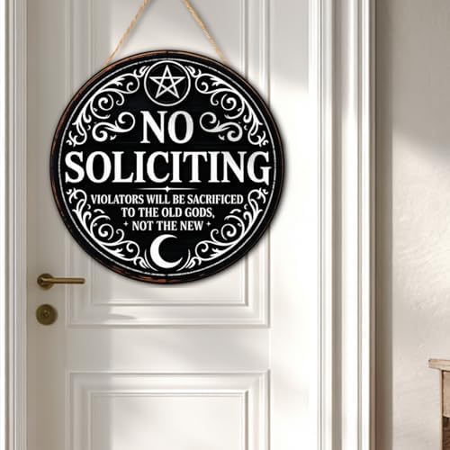 Gothic Gifts No Soliciting Sign for House Front Door, Witchy Gift No Soliciting Sign for Halloween
