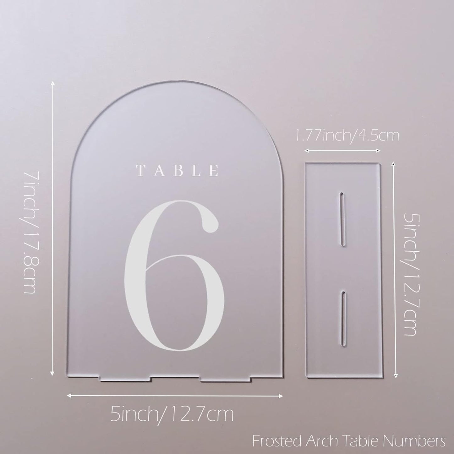 Frosted Arch Table Numbers for Wedding, 25 Pack 5"x7" Frosted Arch Acrylic Signs with Stand Acrylic Table Numbers 1-25