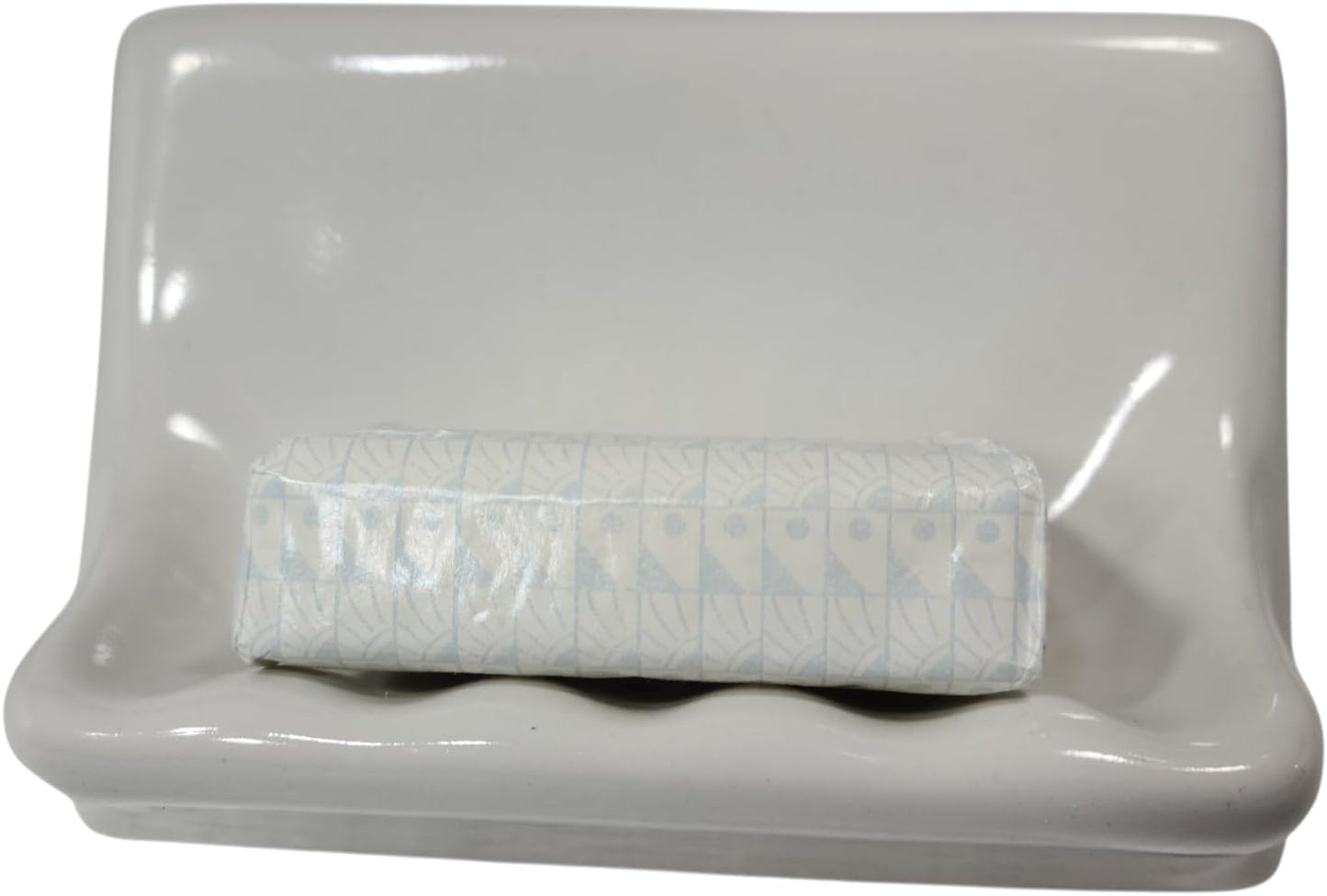 Snow Ceramic Tile Soap Dish Shower Tray Vintage Mid Century Modern Retro / White