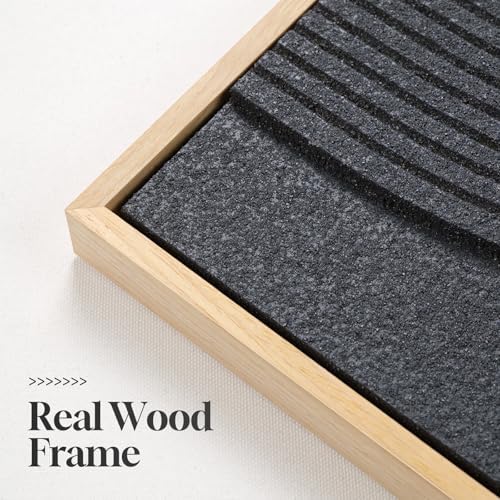 Large Framed Neutral Abstract Wall Art for Living Room, Modern 3D Artwork