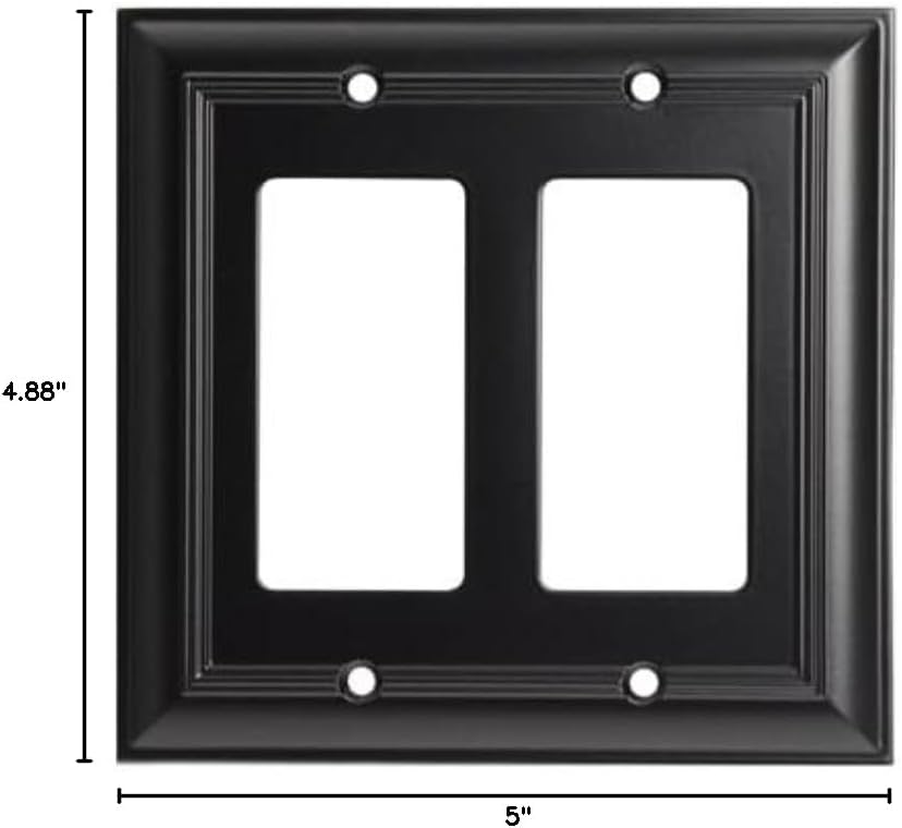 Cool Knobs and Pulls (CKP) Impressions Collection, 31195 Decorative Double Rocker Wall Plate/Outlet Cover, Long Lasting
