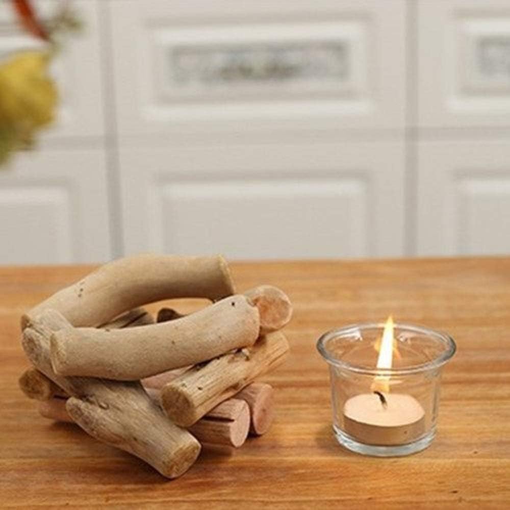 Handmade Wooden Tea Light Candle Holder / Set of 2