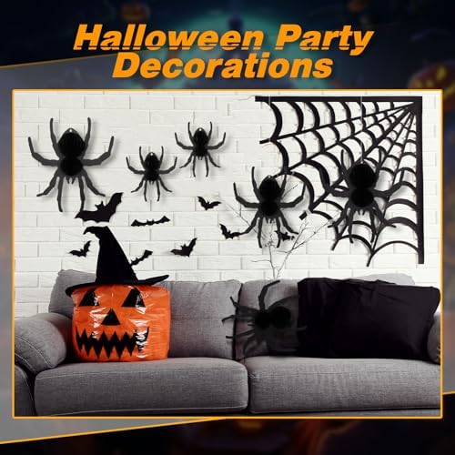 WinnerWhy 6 Pcs Halloween Hanging Spiders Decorations 3D Honeycomb Spider