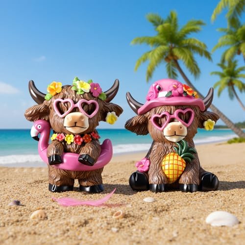 Karenhi 2 Pcs Flamingo Figurines Resin, Summer Decorations Tabletop Home