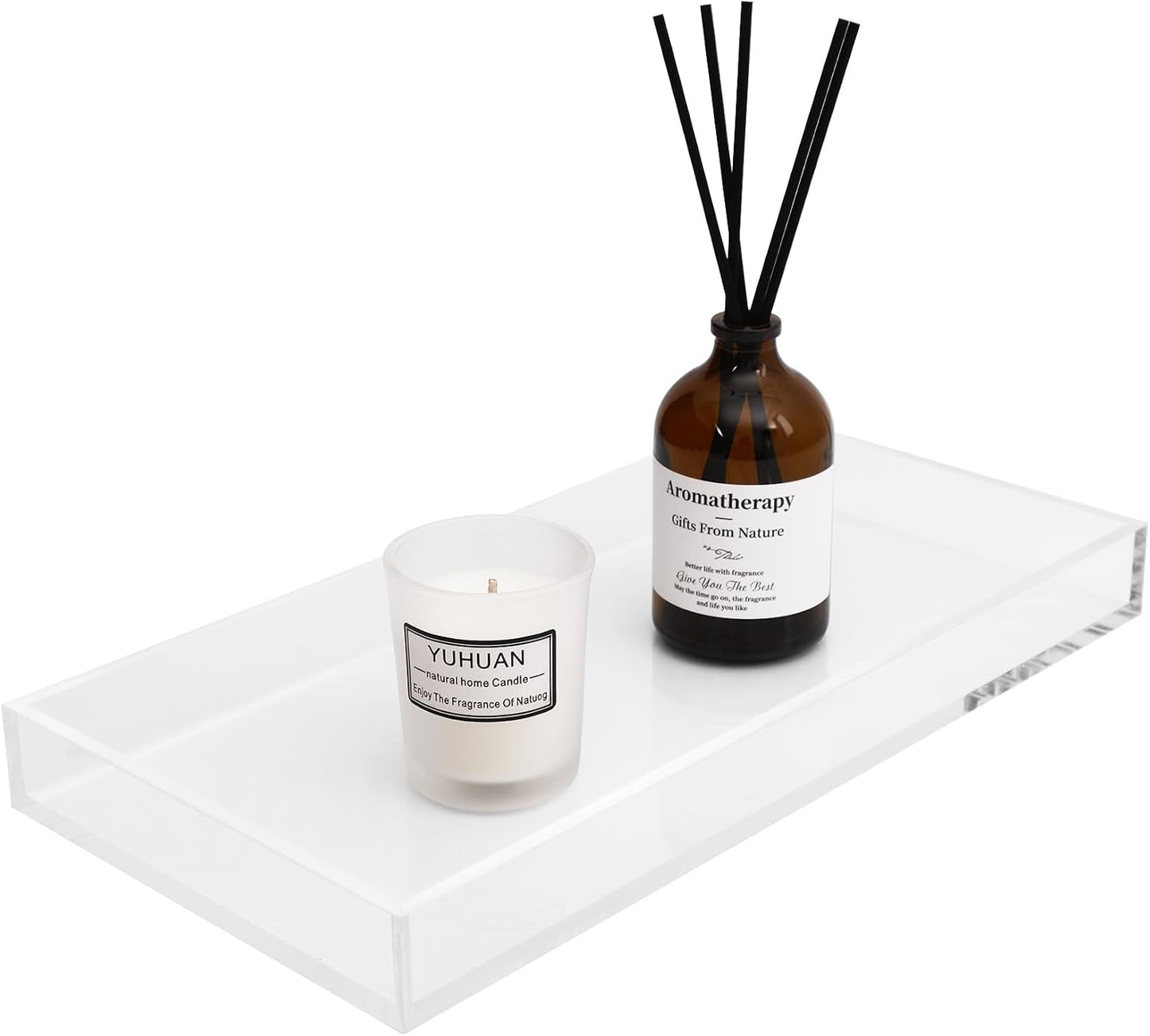 Acrylic Tray 5mm Thicken for Vanity Makeup / Clear / 12 x 6 x 1.2