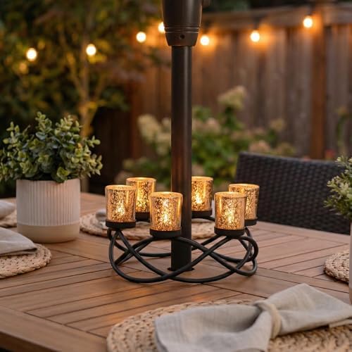 Seraphic Centerpieces for Kitchen Table Decor, Tealight Candle Holder, Gold