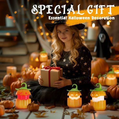 EverBrite 3-Pack Halloween Collapsible Pumpkin Lantern, Two Color Changing