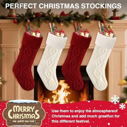 Christmas Stockings 18" Knitted Stocking Christmas Decorations