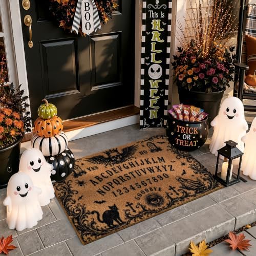 Kelarea Halloween Alphabet Number Door Mat, 17" x 29" Funny Letter Non-Slip