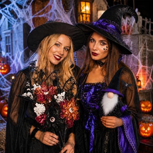 5PCS Halloween Artificial Flower Picks with Creepy Eyeballs for Home Decor
