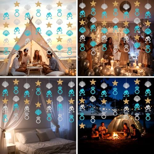Xinnun 8 Pcs Toast Coast Party Decorations Beach Bachelorette Garland