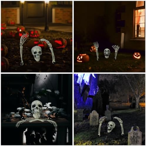 2 Pack Realistic Halloween Skeleton Stakes Decorations Outdoor for Yard