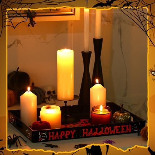 Halloween Pumpkin Serving Tray with Handles, Acrylic Platter