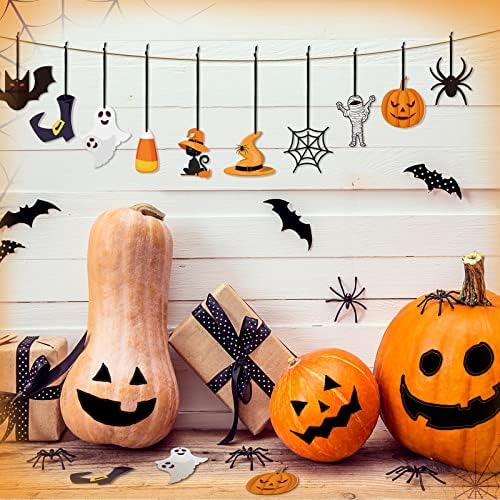 Ferraycle 30 Pcs Halloween Felt Hanging Ornaments Tree Decor,Spooky Style