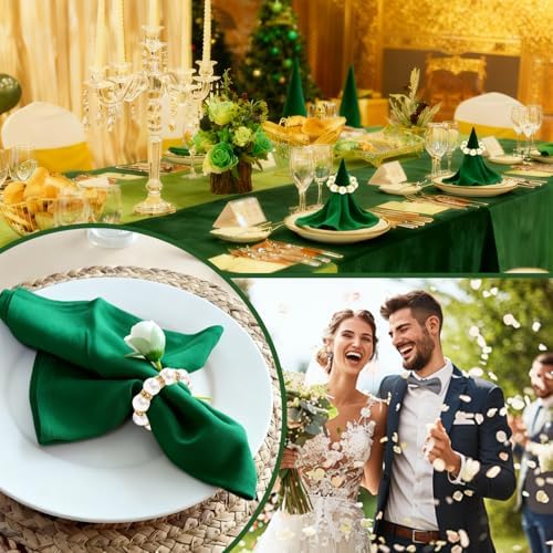100 Pcs Gold Napkin Rings Bulk, Pearl Napkin Rings