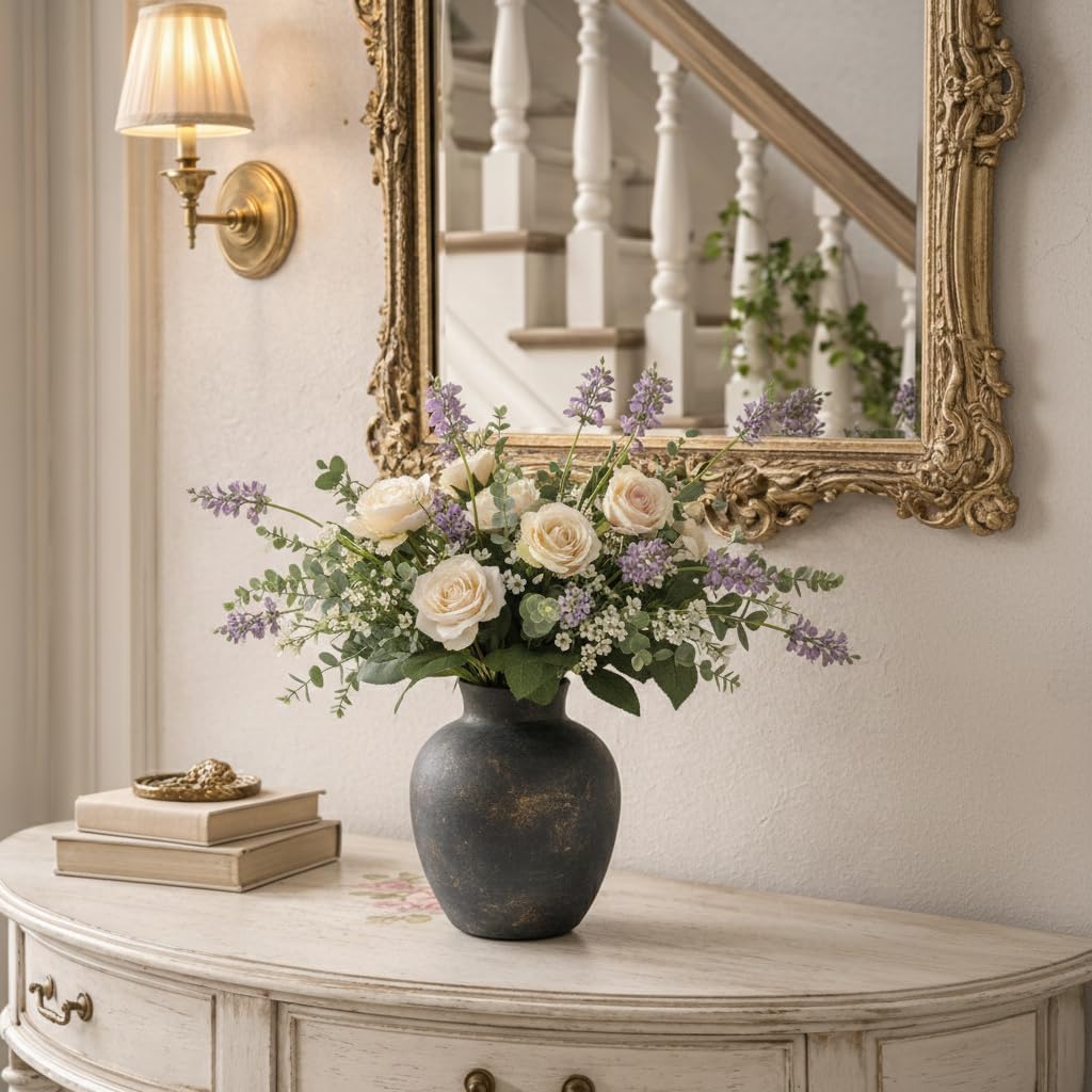 Ceramic Decorative Flower Vase / 443-bronze / 6 Inch