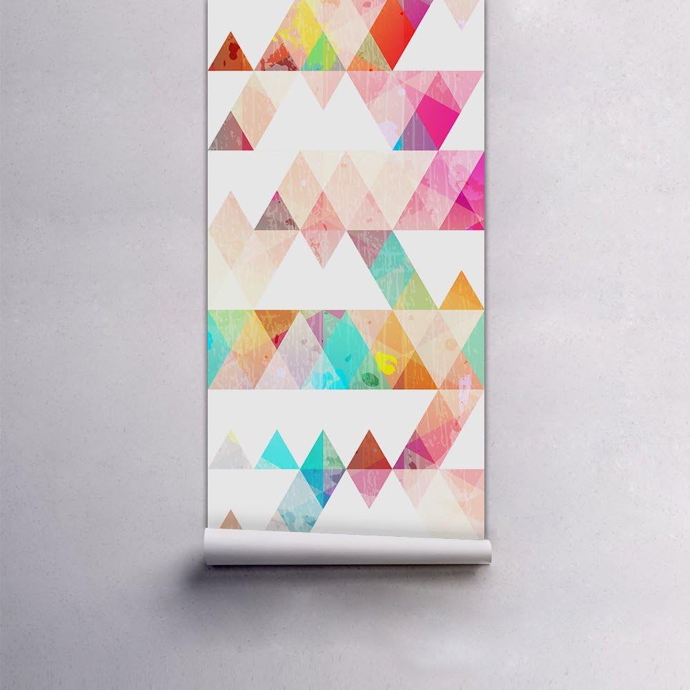 Removable Colorful Geometric Wall Decals DIY Large Modern Abstract Peel / Triangle / 15.8 x 98.4