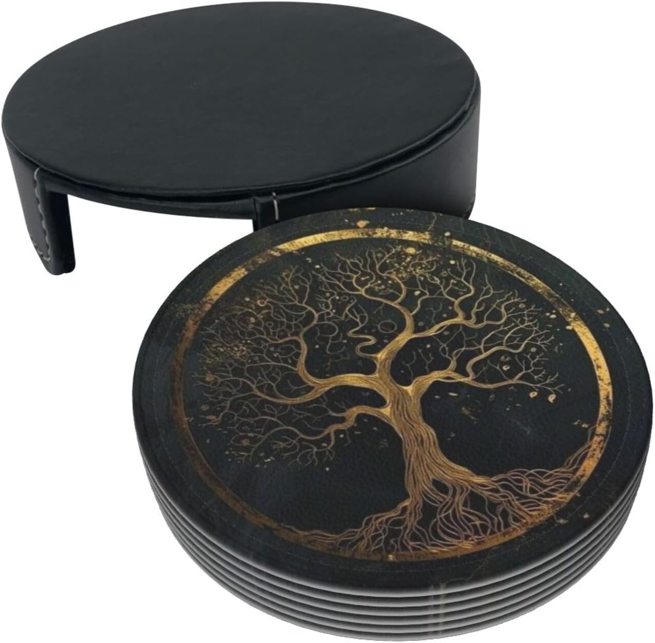 Holder Stand / Cork Base Table / Marble Gold Tree / Set of 6