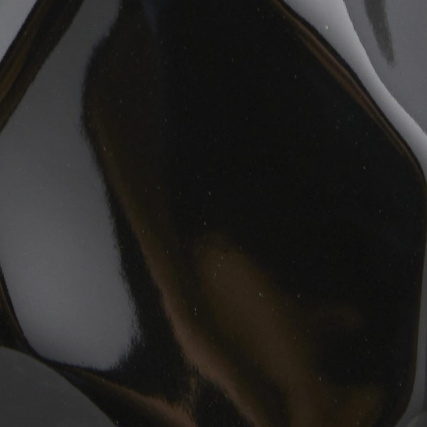 Porcelain Ceramic Heart Decorative Sculpture Dimensional Angled Origami / Black / 12 x 6 x 11
