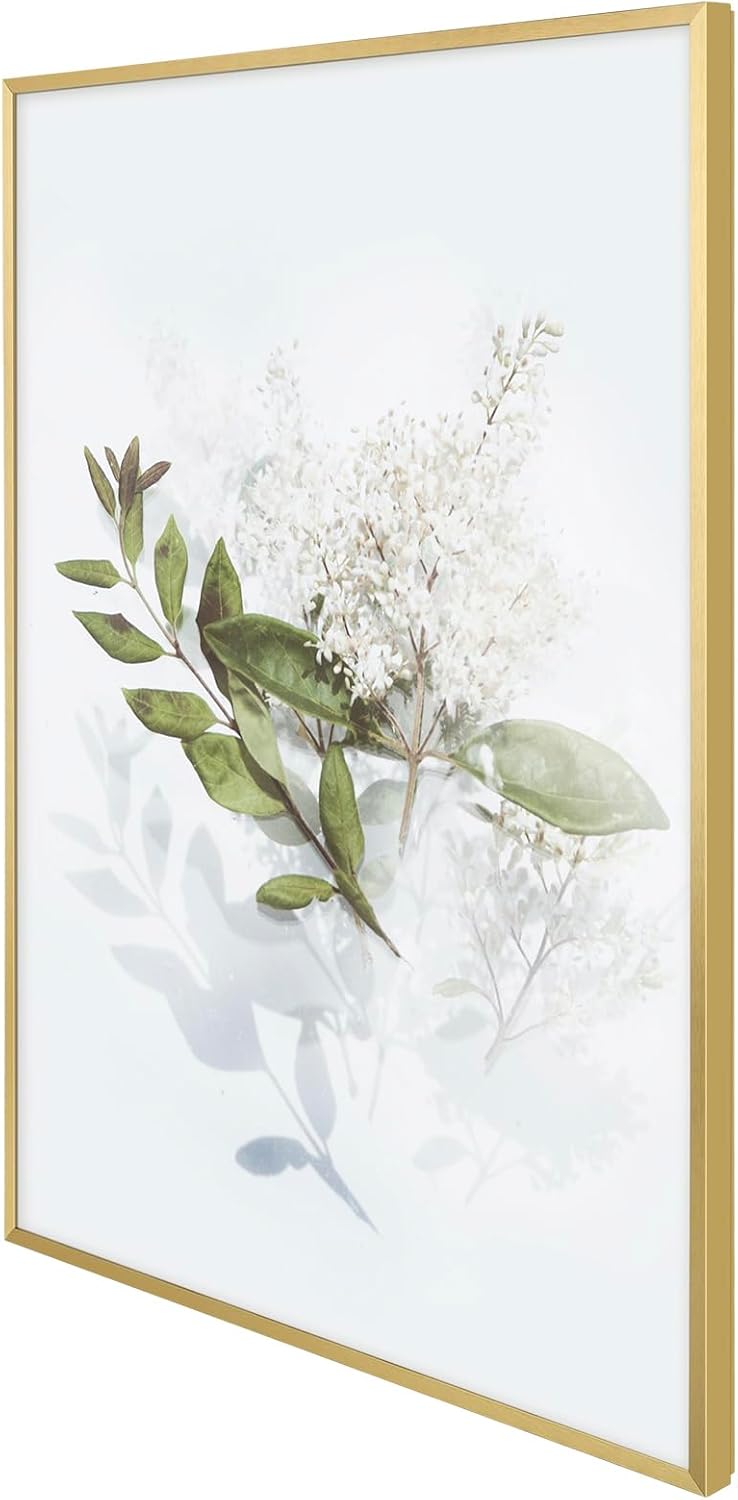 Golden State Art 19.7x27.6 Aluminum Puzzle Frame Acrylic Front Gold | 50x70cm Picture Frame for 1000 Pieces Puzzles