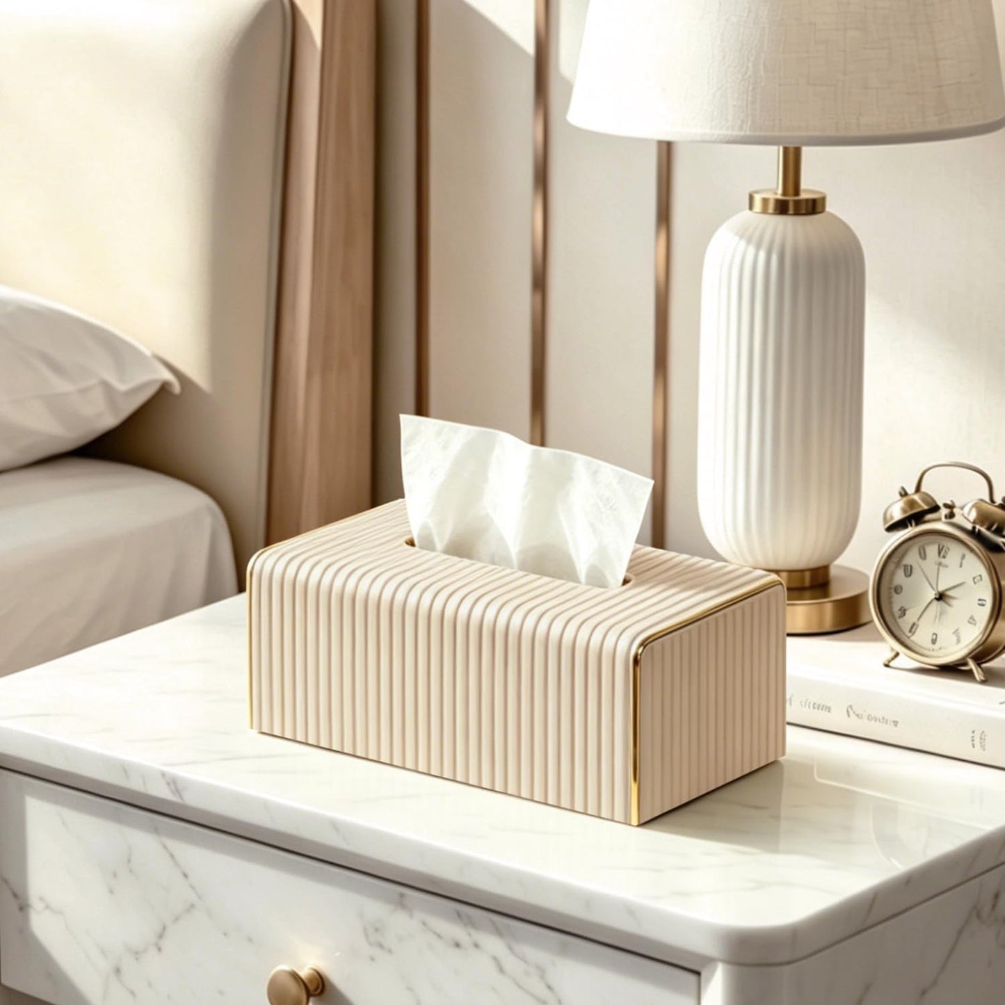 Tissues Holder / Apricot Tissue Box Cover / Beige / Rectangle