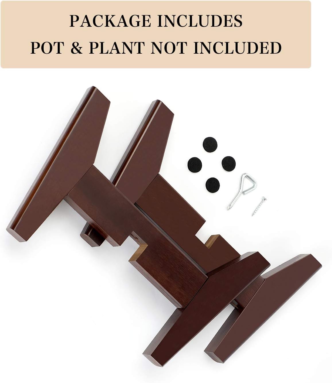 Seanmi Plant Stands for Indoor Plants, Bamboo Plant Stand, Mid Century Plant Holder, Adjustable Width, Fits 8 9 10 11