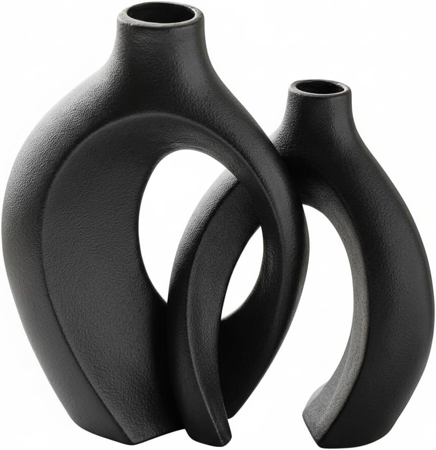 Ceramic Vase Set / Black