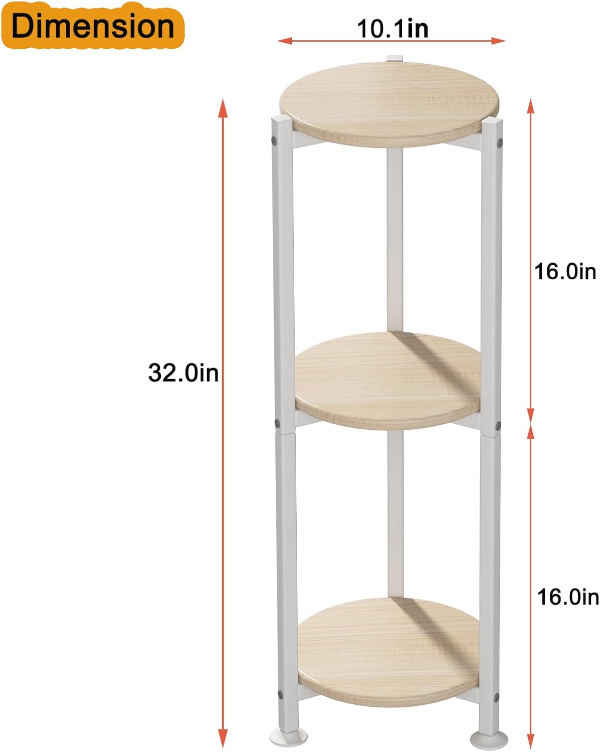 3 Tier Plant Stand Indoor Corner Tall Round Shape Plant Shelf | Modern Metal MDF board Flower Storage,Suitable tight