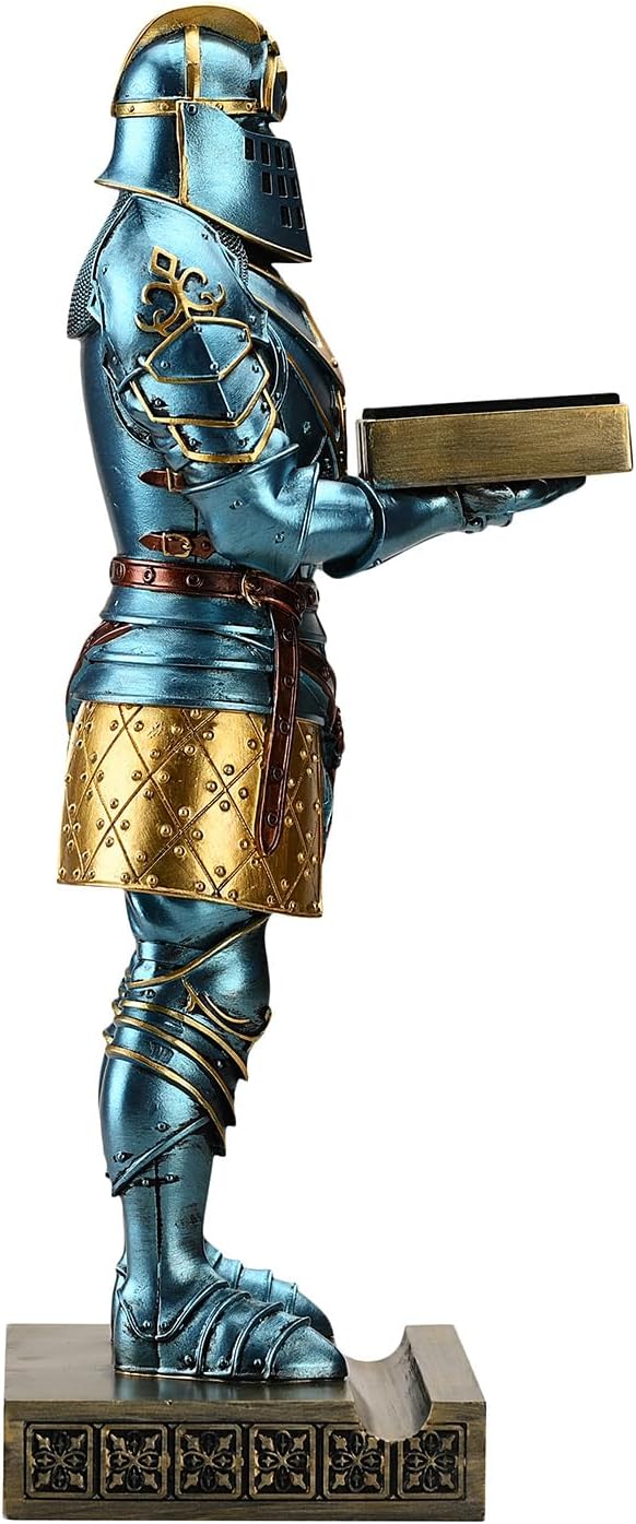King's Guard Headphone Stand Watch Stand Jewelry Holder Tray Tower Blue | 12.20 Inch Resin Warrior Pen Holder Cell