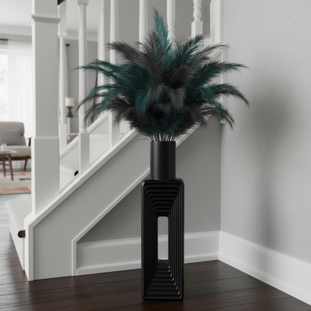 24- Tall Large Vases for Modern Home Decor / Black / 23.6 In
