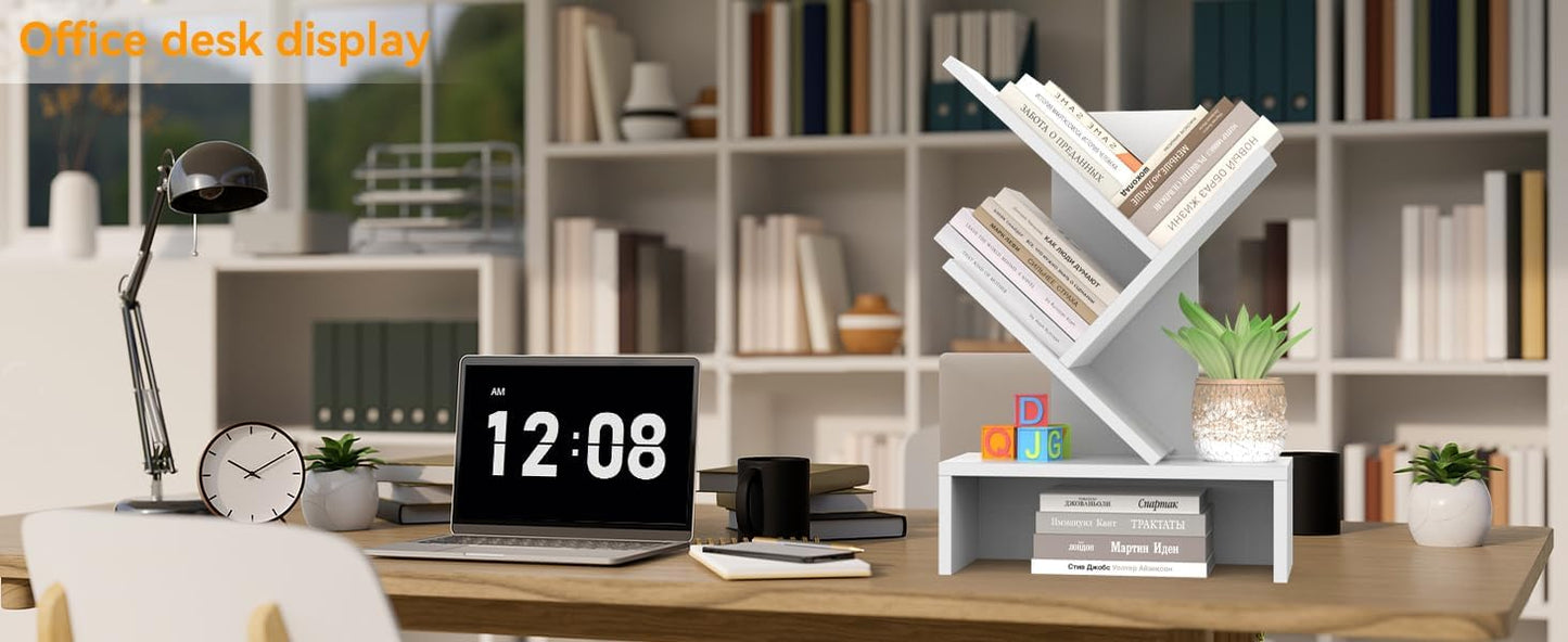 Compact Book Holder for Small Spaces / 4-tier-white
