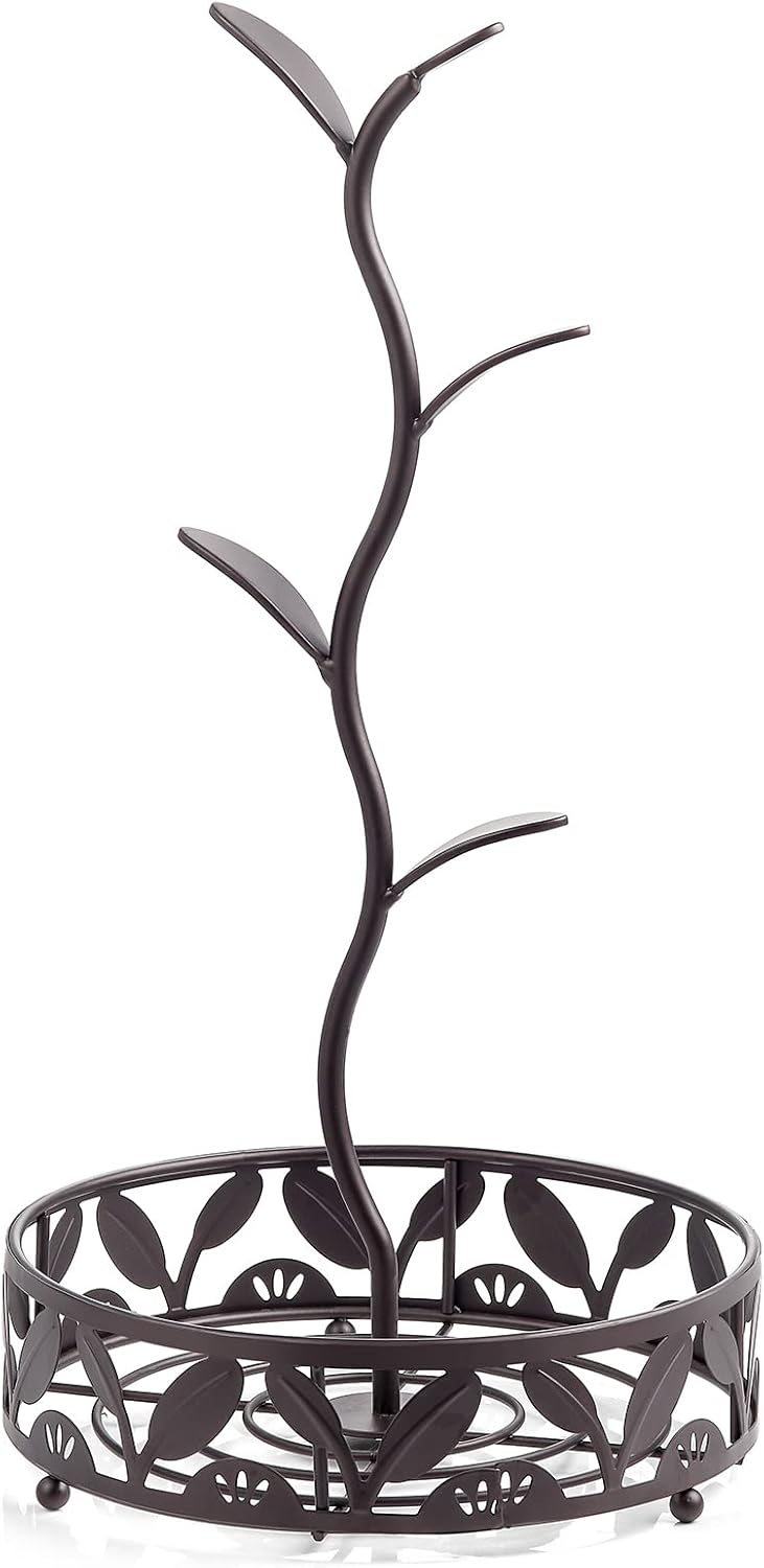 ALLCENER Mug Holder Stand, Countertop Mug Tree, Coffee Pod Holder with Mug Rack, Coffee Counter Bar Accessory & Kitchen