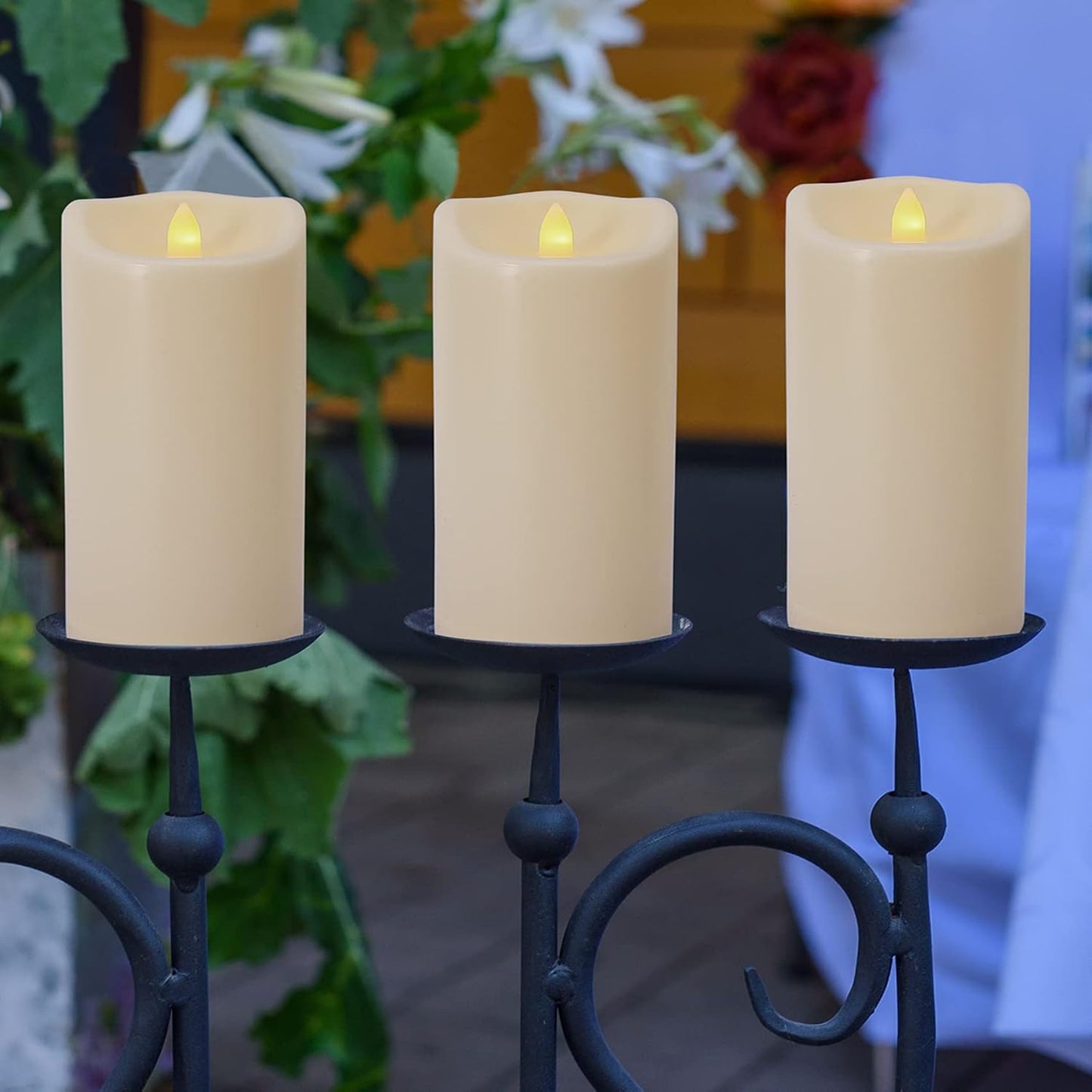 Waterproof Flameless Candles with Remote and Timers, Outdoor Indoor Flickering Battery Operated LED Pillar Candles