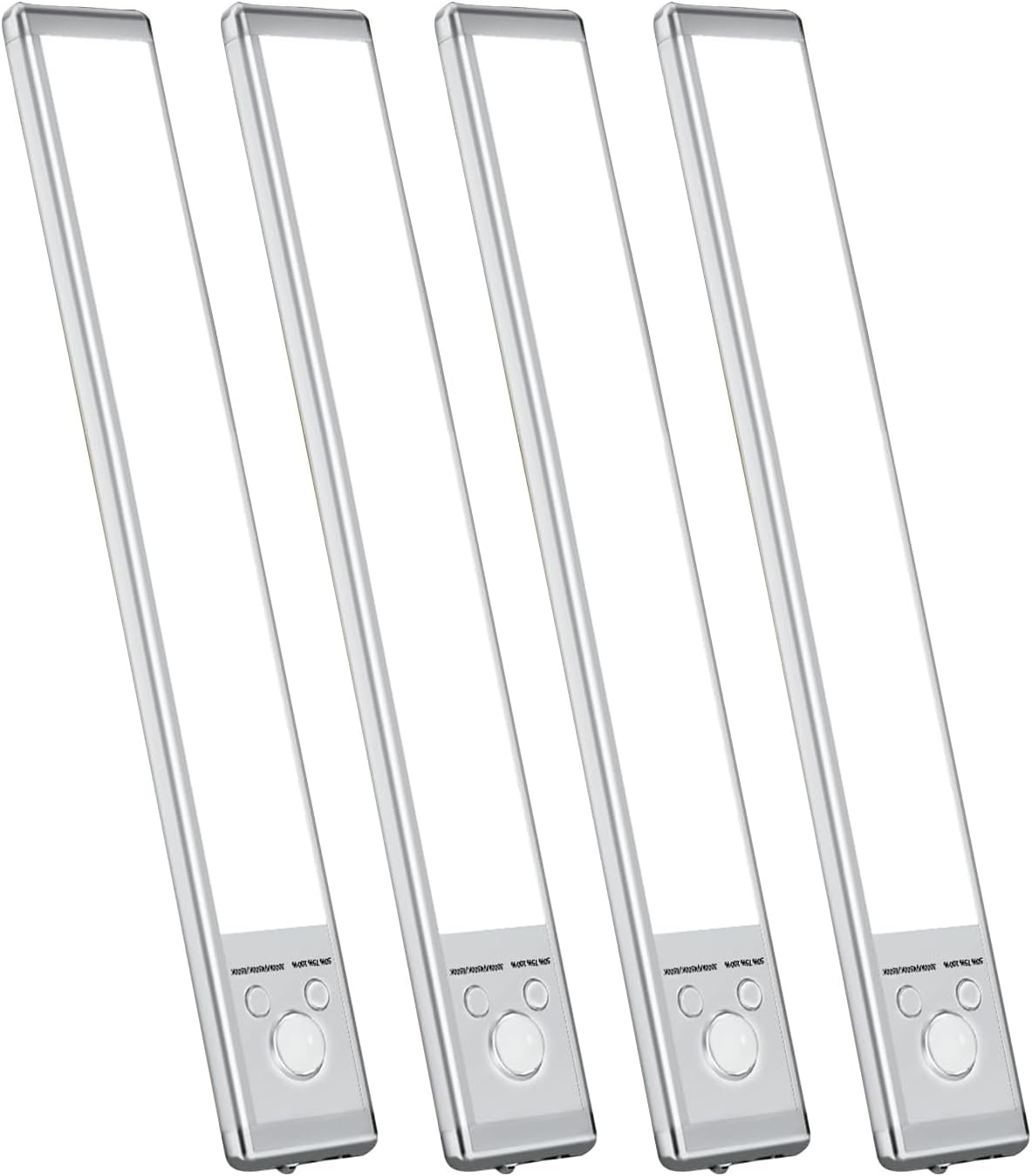 4 Pack Under Cabinet Lighting, 10in Rechargeable Motion Sensor Light Indoor | 3 Color Temperatures, 76 LEDs, Wireless