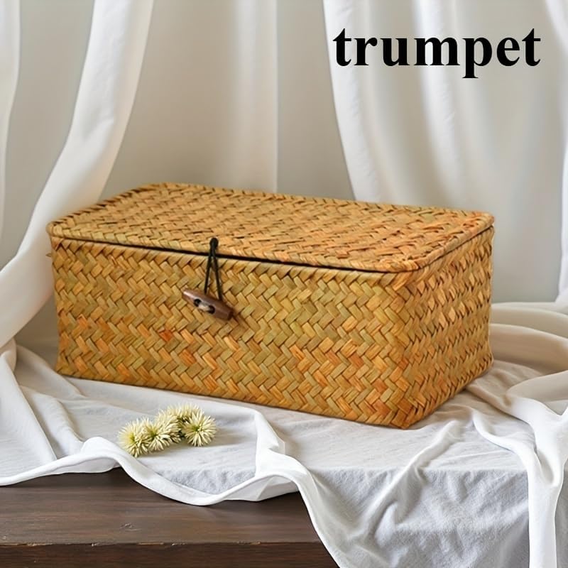Desktop Organizer / Handwoven Storage Basket / Tan / 10inch