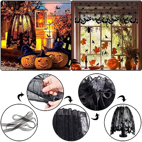 5Pack Halloween Spiderweb Tablecloth Runner Fireplace Scarf Lampshade Bats