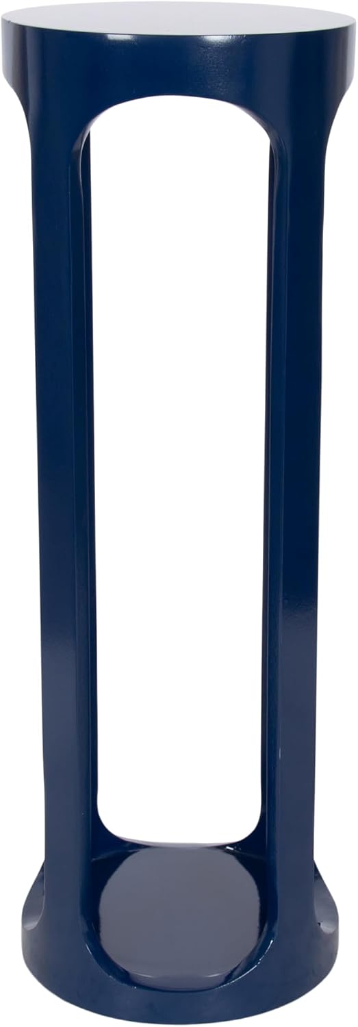 Dahl Modern Wooden Round Drink Table / Navy Blue / 8 x 8 x 23