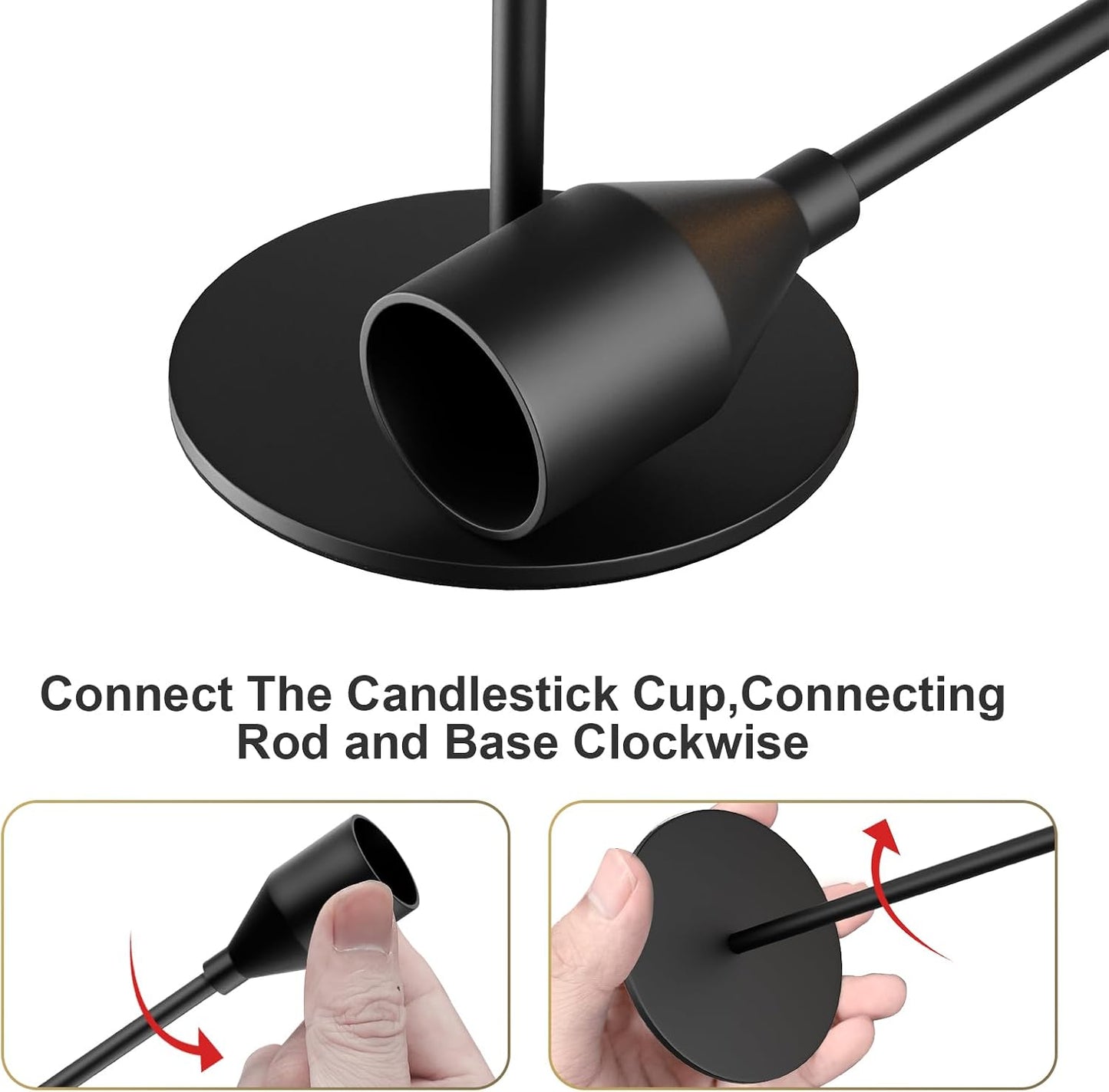 NLBTW Black Taper Candle Holders Set of 6, Metal Candlestick Holders for Table or Mantel Decor Centerpiece, Candle